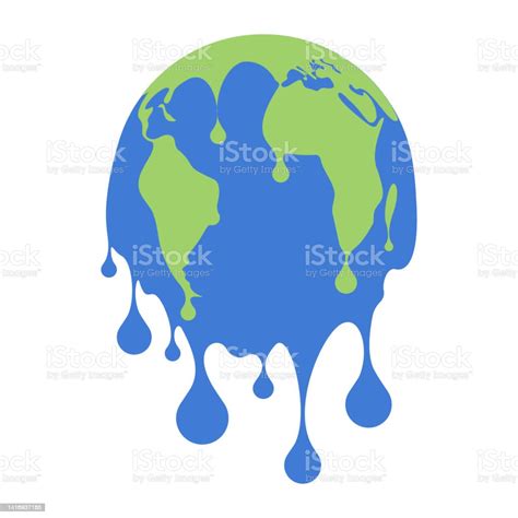 Melting World Flat Design Global Warming Vector Illustration Stock ...