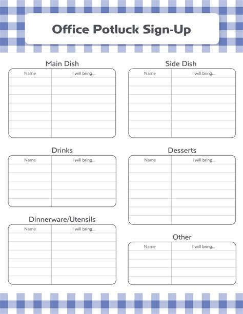 Potluck Sign Up Sheet Excel at Beau Galway blog