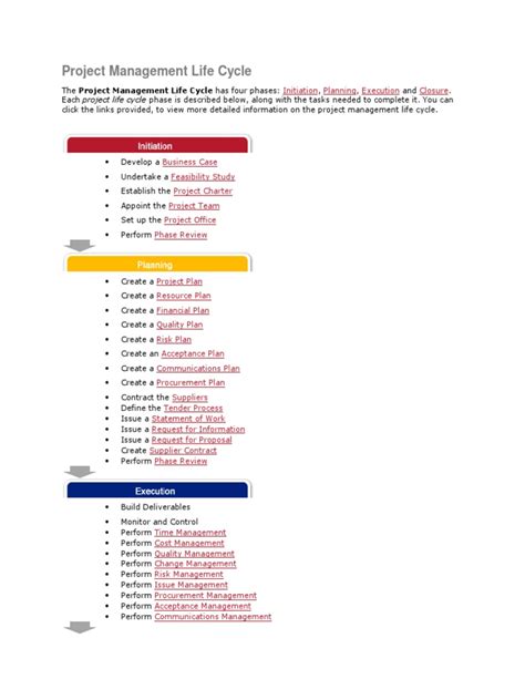 Project Management Life Cycle PDF 的图像结果