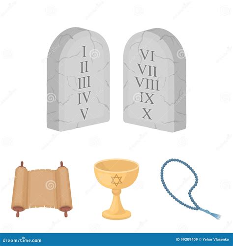 A Cup of Wine, Islamic Beads, Ten Commandments, Tanakh. Religion Set ...