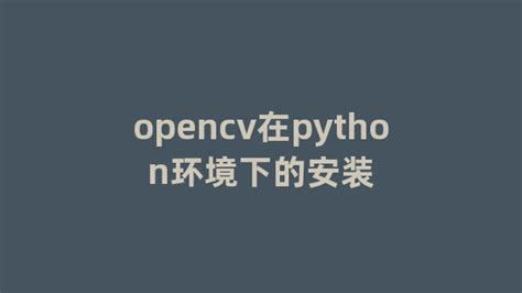 Update OpenCV Python 的图像结果
