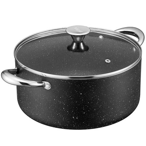 Amazon.com: BEZIA 6 Quart Cooking Pot with Lid, Nonstick Stock Pot ...