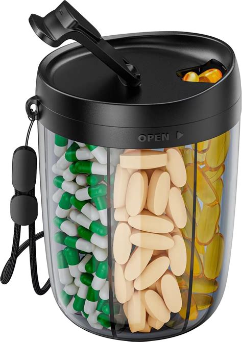 Amazon.com: Extra Large Supplement Organizer with 4 Compartments Easy ...