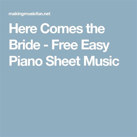here comes the bride notes piano