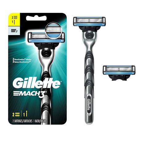 Amazon.com: Gillette Mach3 Mens Razor with 1 Handle and 2 Razor Blade ...