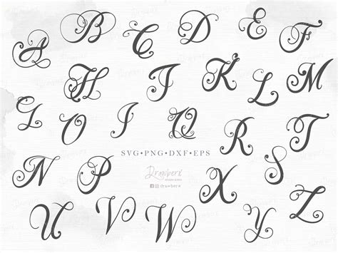 Fancy Cursive Calligraphy Alphabet Handwritten Calligraphy Font Vector