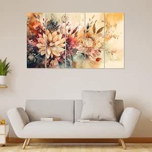DEKORSTATION Elegant Flower Painting with Frame 5 Big Size (24x40 ...
