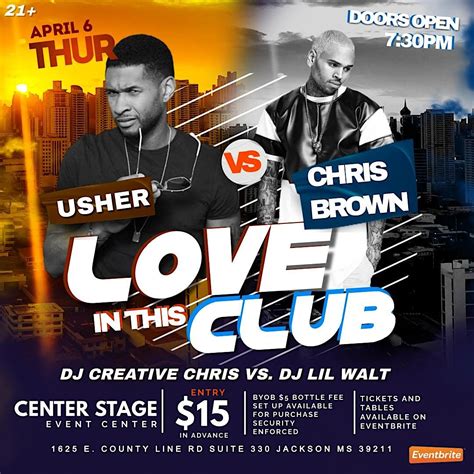 USHER VS CHRIS BROWN at Center Stage Of MS, Jackson on 6th April, 2023