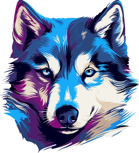 Download Colorful Husky, Portrait, Dog Art. Royalty-Free Vector Graphic ...