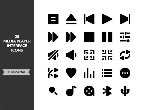 simple media player interface icons blue gradient 22133781 Vector Art ...
