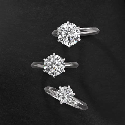 IGI 2.70 Carat H-VS2 Excellent Cut Round Diamond Knife Edge Six Prong ...