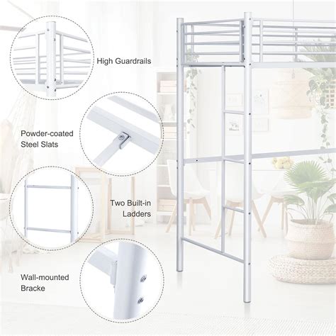 COSTWAY Metal Bunk Bed, 2 Ladders Loft Bed Frame | Ubuy India