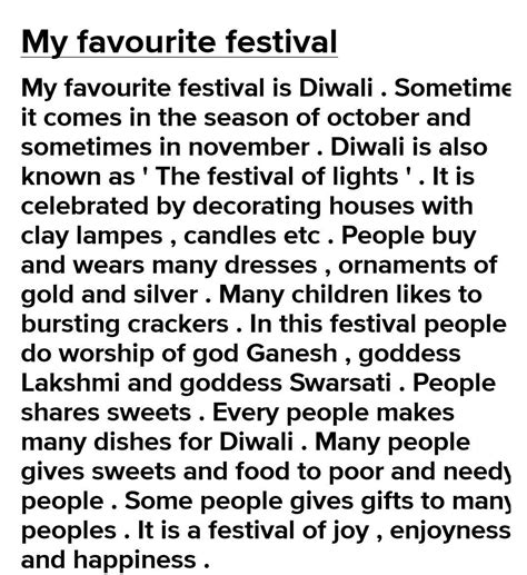 which is your favourite festival ? describe it with hints - Brainly.in