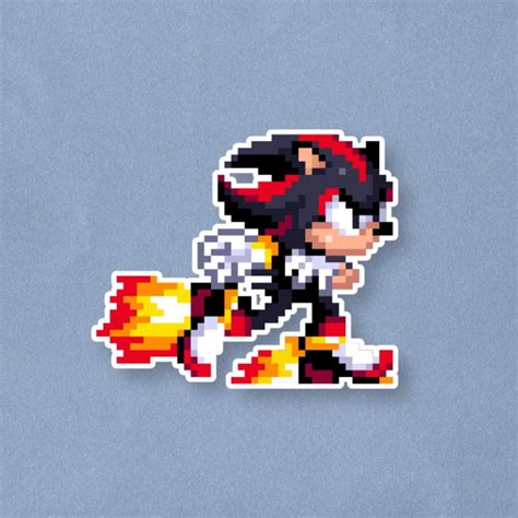 Shadow Premium Sticker Sonic the Hedgehog Pixel Art Sticker - Etsy