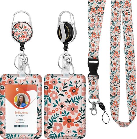 ID Badge Holder with Lanyard,Retractable ID Badge Card Holders ...