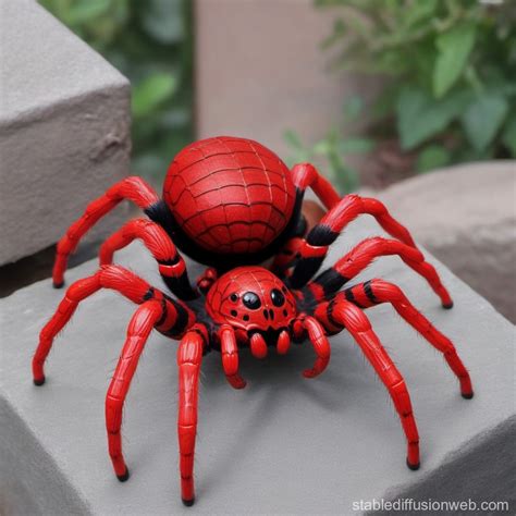 Arthropodal Twelve-legged Red Spider with Wings and Antennae | Stable ...