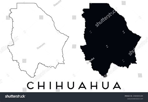 Chihuahua City Map Outline Black Silhouette Stock Vector (Royalty Free ...