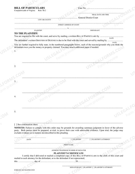 Objection to bill of particulars california - rescuefopt