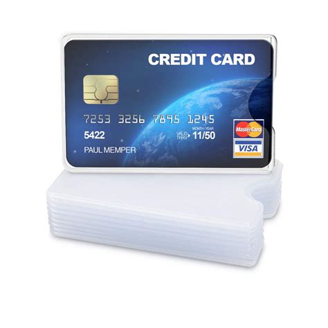 kwmobile 10 Pieces Credit Card Sleeves - Soft Transparent ID Business ...
