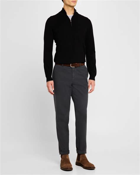 Brunello Cucinelli Men's Cashmere Quarter-Zip Sweater | Neiman Marcus