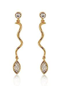 Estelle Gold Plated Drop Earring With Crystals (533/702) : Amazon.in ...