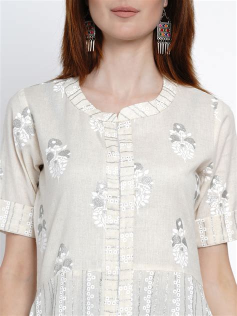 Floral Print A-line Cotton Kurta-WRK412 – Women Republic