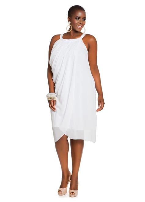 white plus size dresses