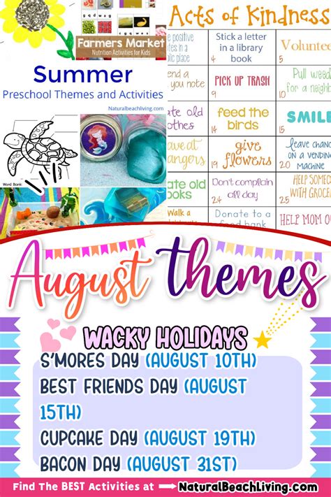 August Calendar Theme Ideas at Donald Bryan blog