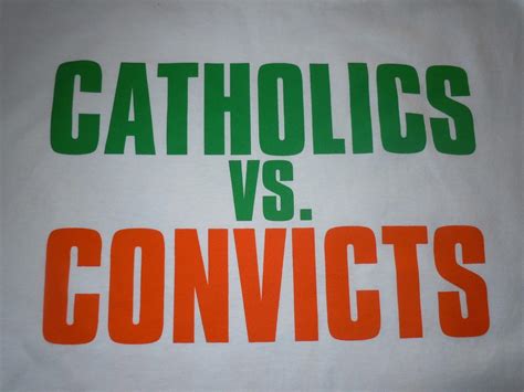 Notre Dame Miami Hurricanes Catholics vs.Convicts 1988 T-Shirt Extra ...
