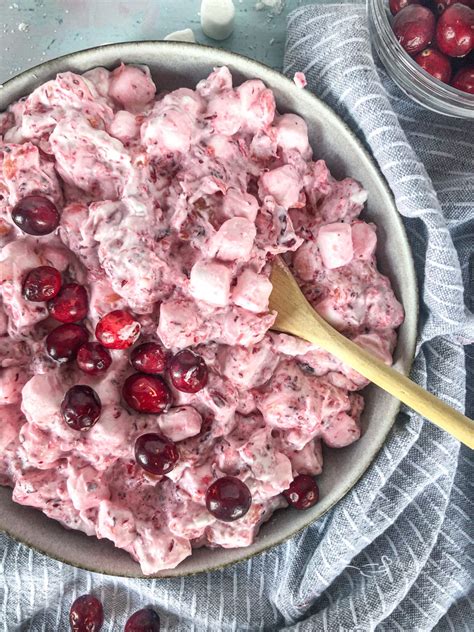 Easy Cranberry Fluff Recipe a fresh and festive holiday sidedish!