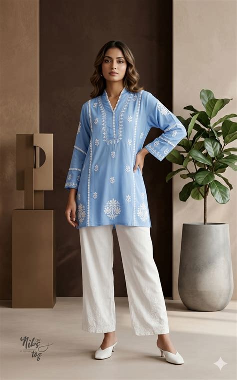 Chikankari Short Kurta/Top – Nibs Tog