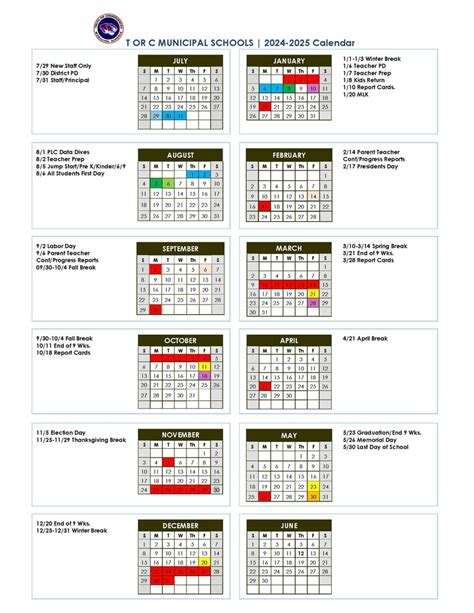 2024-2025 Student Calendar | Truth or Consequences Elementary School