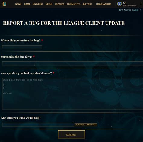 Report a Bug – League of Legends Support