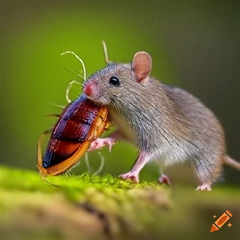 A mouse fighting a cockroach on Craiyon