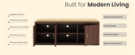 DesignFit Engineered Wood Shoe Rack with 3 Door and Cushion Seat for ...