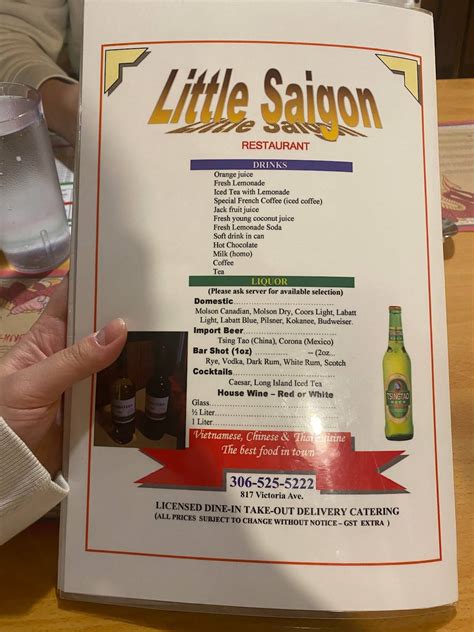 Little Saigon Menu