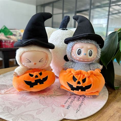 New LABUBU V1V2 costume Halloween Pumpkin costume 17CM LABUBU Macaron ...
