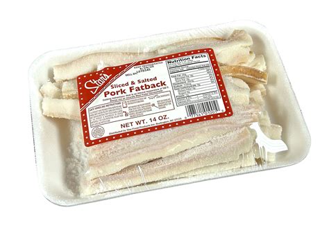 Star Foods Sliced Pork Fatback, shrink wrapped, salted & cured, raw ...