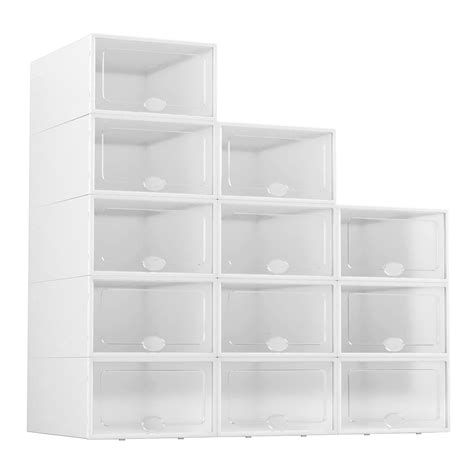 Buy Shoe Box, 12 Pack Shoe Storage Boxes Clear Plastic Stackable, Shoe ...