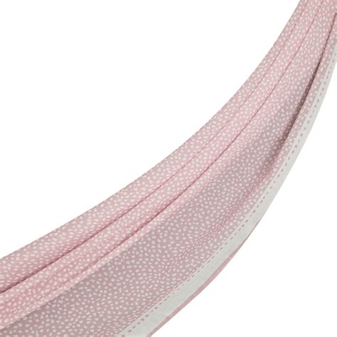 White Pink Polka-Dot Cotton Scarf | Ipekevi