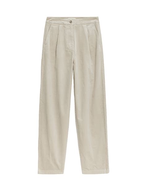 Buy Cord Pleat Front Relaxed Trousers with Modal at Marks & Spencer