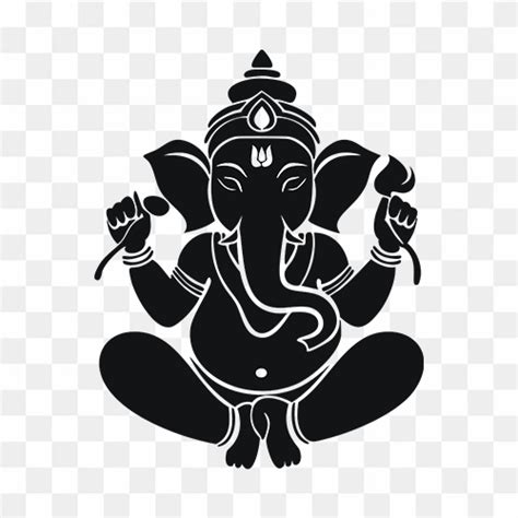 Ganpati Hindu God Ganesha Black And White Line art Out Line for Wedding ...