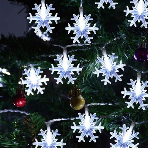 Buy Dazzle Bright Christmas Snowflake String Lights, 2 Pack 50 LED 25 ...