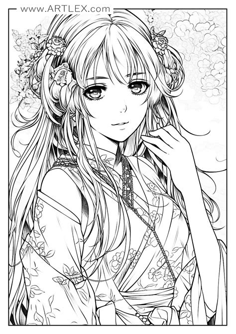 Realistic Anime Coloring Pages