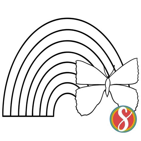 Rainbows And Butterflies Coloring Pages
