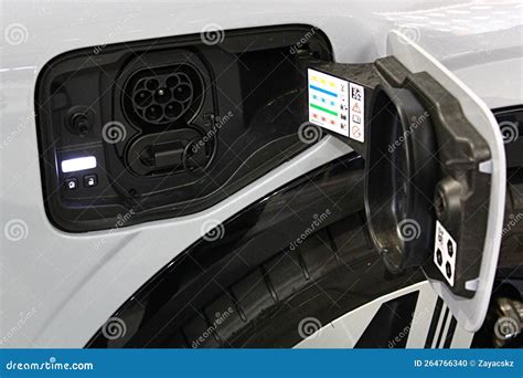 Opened Electric Charging Port of Battery Electric-powered French New ...