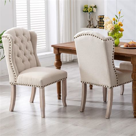 Upholstered Tufted Dining Room Chairs