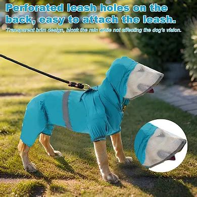 Dog Raincoat, Fully Reflective Adjustable Pet Rain Ponchos for Puppy ...