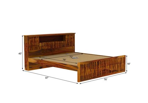 Buy Stack Without Storage Bed (King Size, Honey Finish) Online in India ...