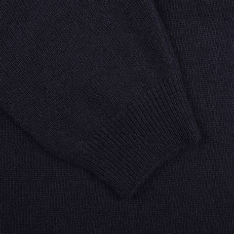 Daniele Fiesoli | Navy Blue Wool Cashmere LS Polo Shirt | Fine Menswear ...